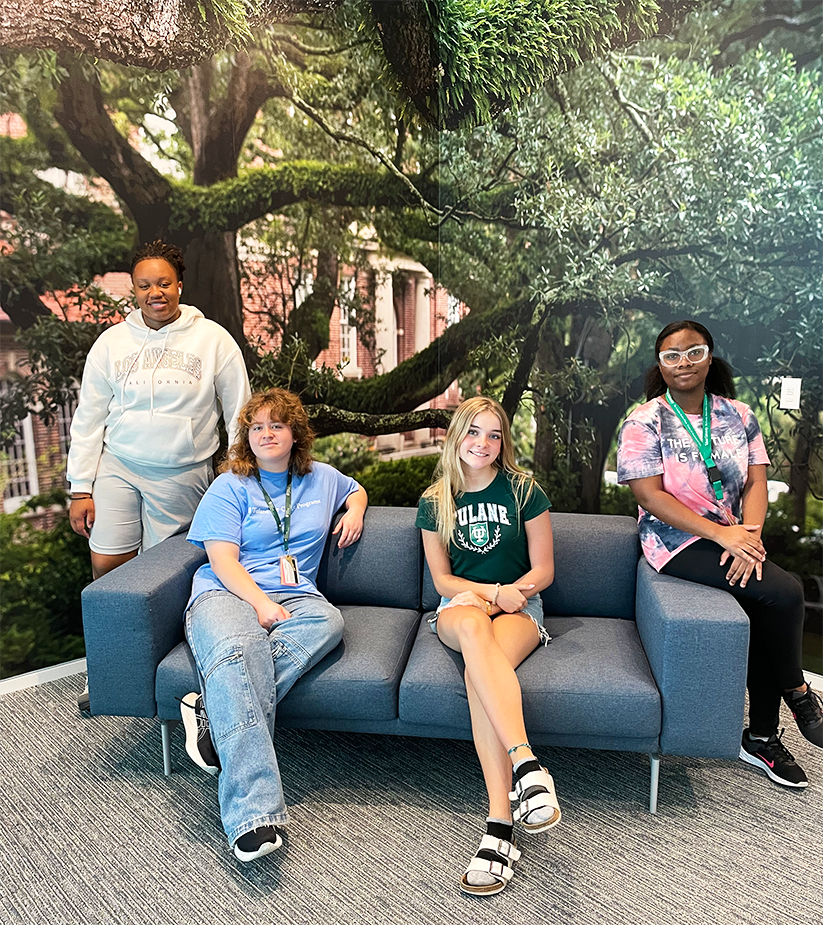 Students enjoy the beautiful study and community spaces in the Newcomb Insitute.