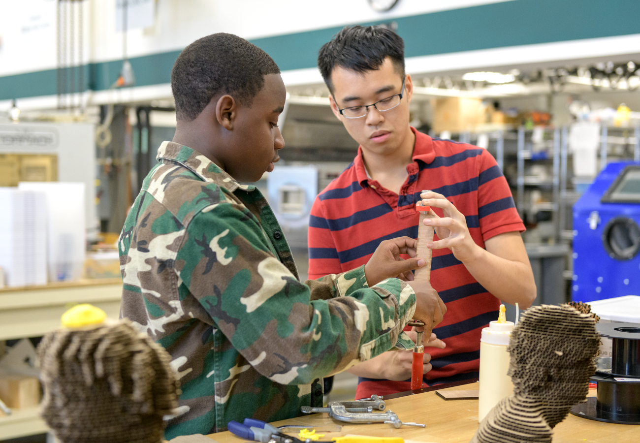 Students build their own designs in the Makerspace.