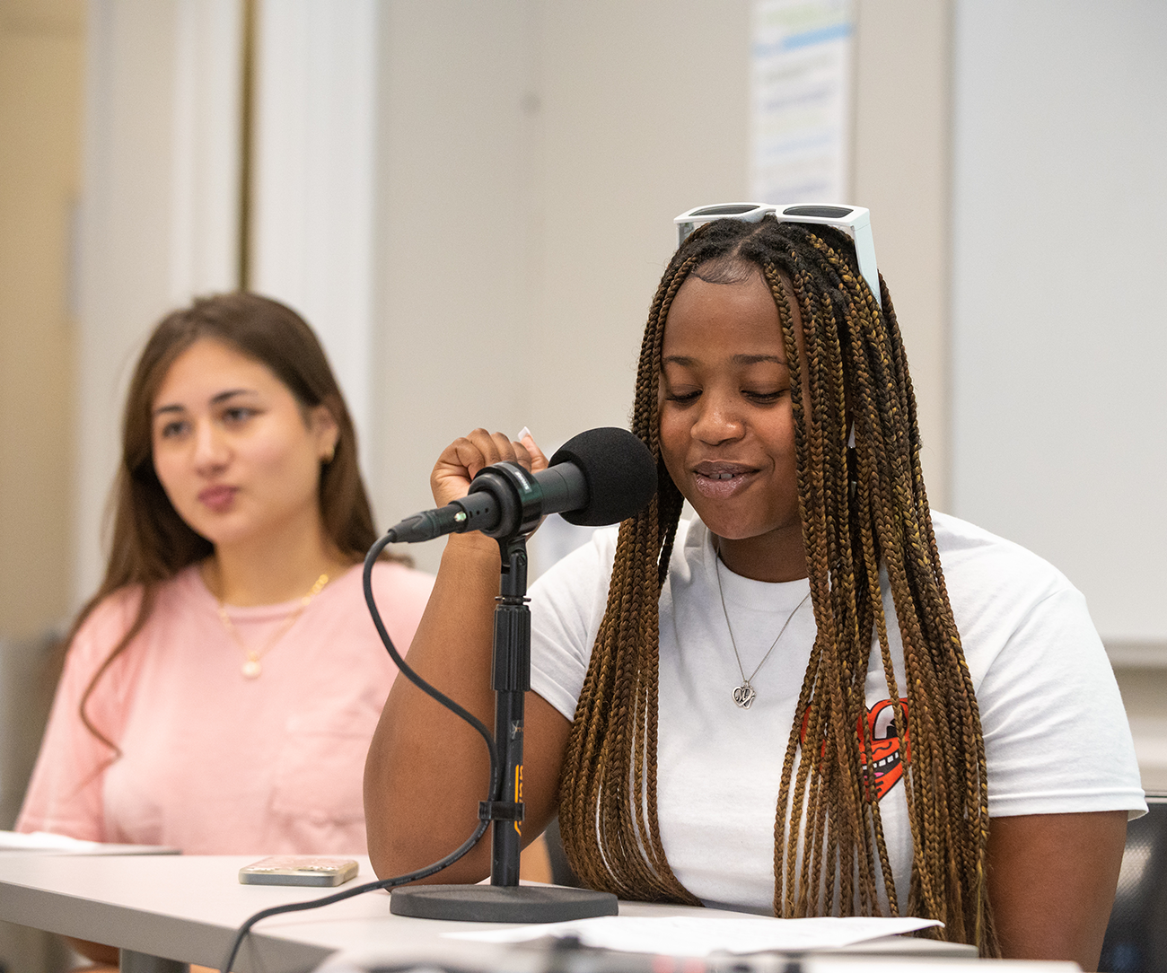 YPS students record a podcast about climate justice