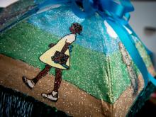 depiction of Ruby Bridges on second-line umbrella